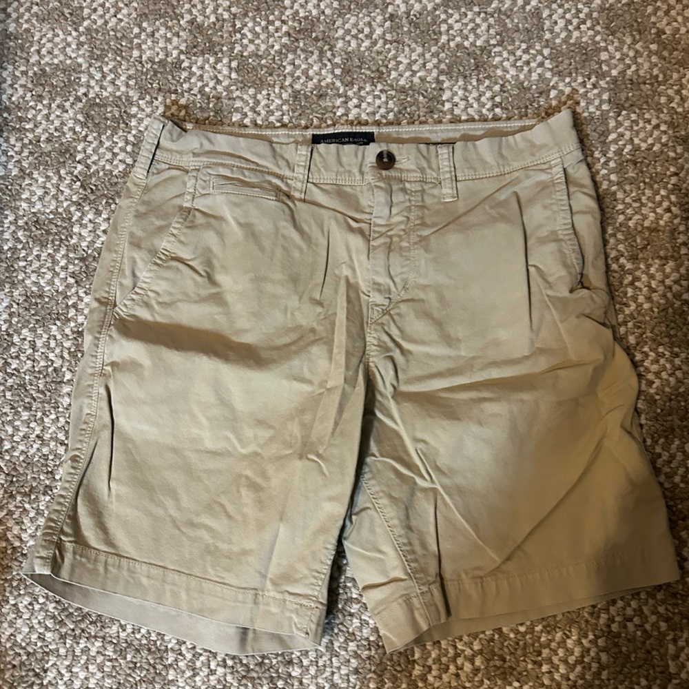 American Eagle Next Level Flex Slim Khaki Shorts